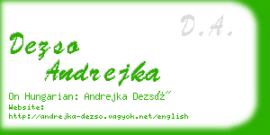 dezso andrejka business card